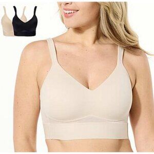Rhonda Shear Molded Cup Bra with Cross Back Mesh Detail 2 Pack LARGE